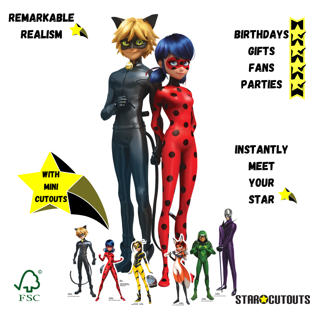 Miraculous Party Pack Cardboard Cut Out Height 135cm