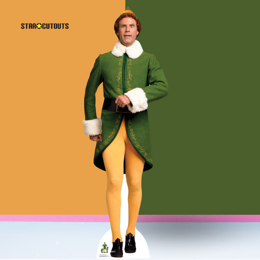 Buddy the Christmas Elf Marching Will Ferrel Elf Cardboard Cutout - mycardboardcutout