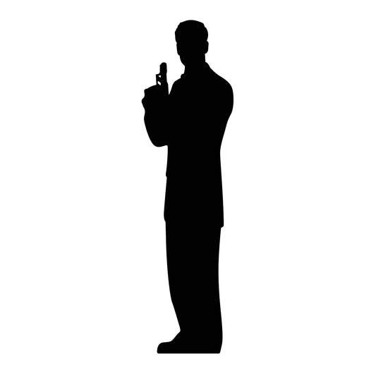 Secret Agent Male Black Silhouette Cutout - mycardboardcutout