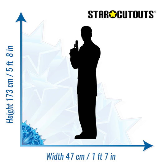 Secret Agent Male Black Silhouette Cutout - mycardboardcutout