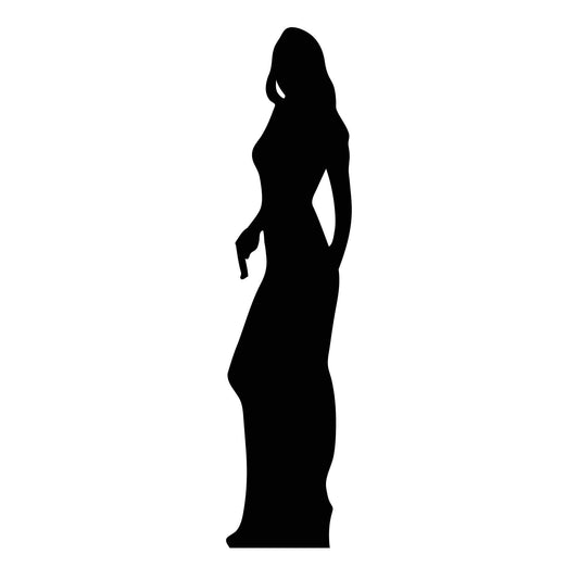 Secret Agent Girl  Black Silhouette Cutout