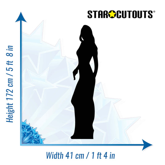 Secret Agent Girl Black Silhouette Cutout - mycardboardcutout