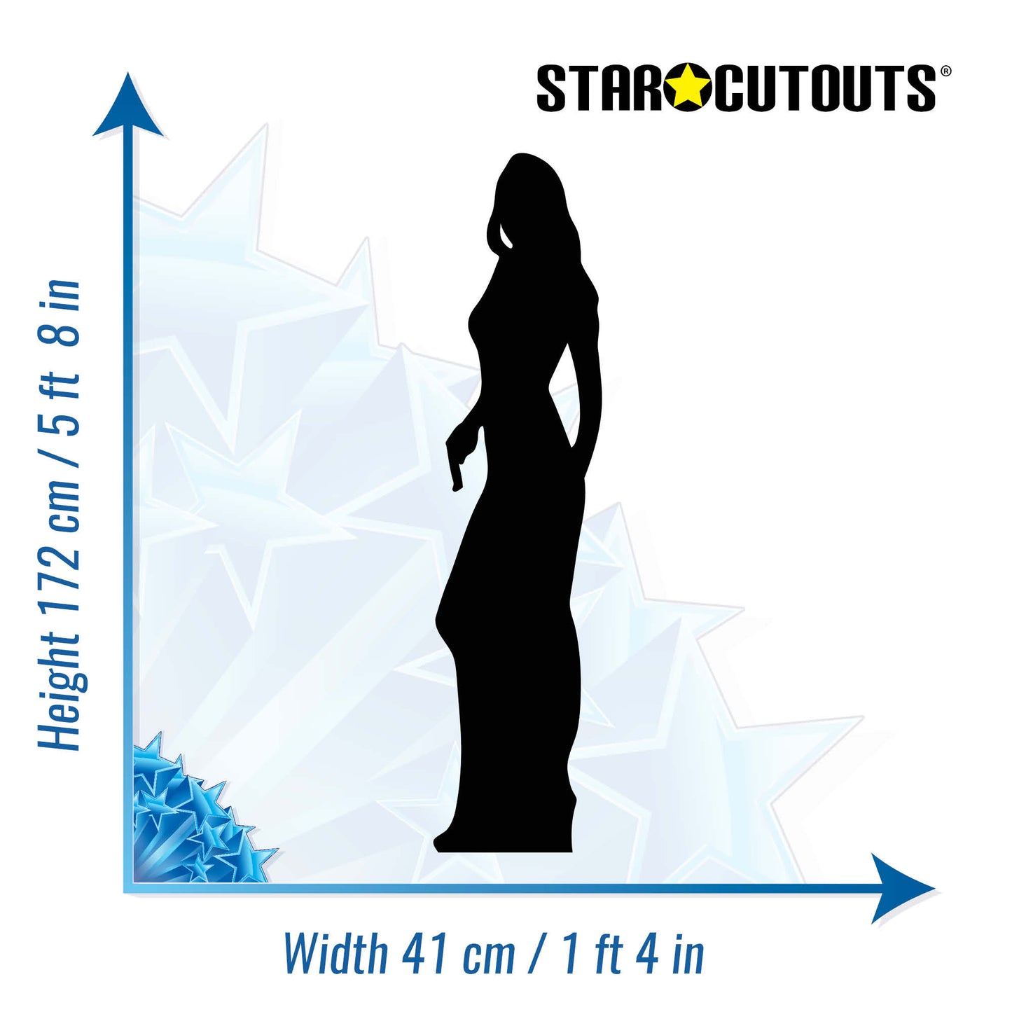 Secret Agent Girl Double Pack Black Silhouette Cutout Free Standing. 