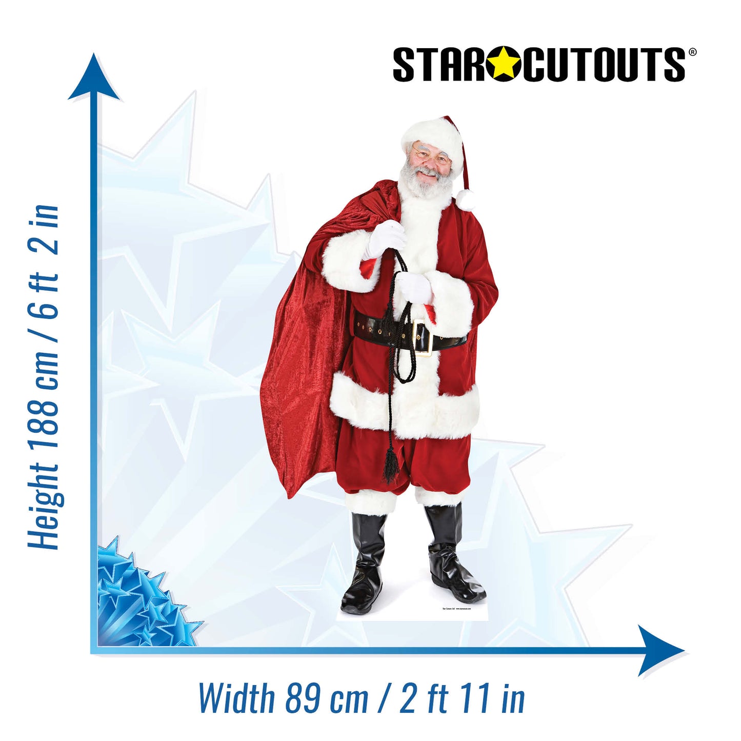 Santa Claus Father Christmas with Sack of Toys Cardboard Cutout - mycardboardcutout