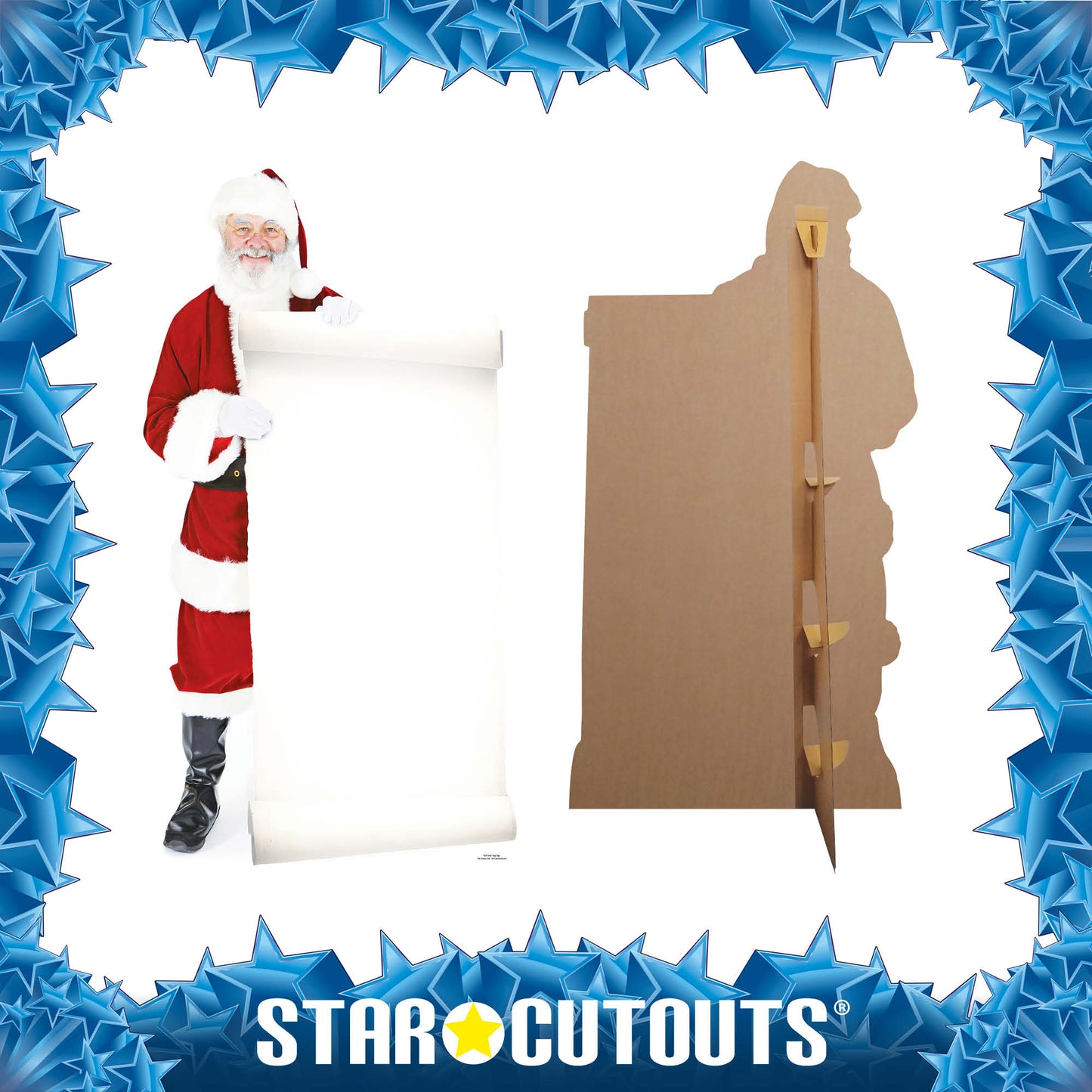 Santa Claus Father Christmas with Large Sign Cardboard Cutout - mycardboardcutout