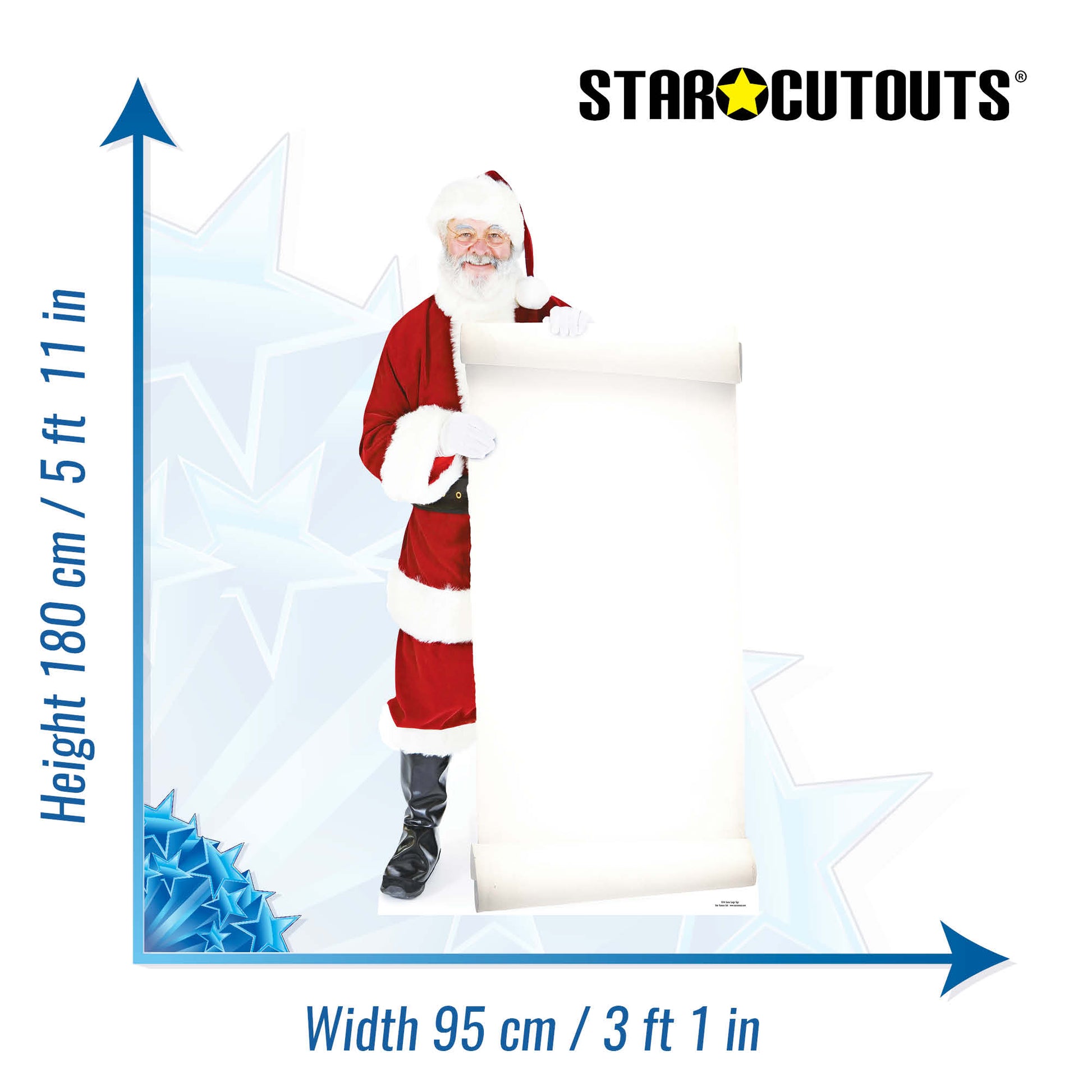 Santa Claus Father Christmas with Large Sign Cardboard Cutout - mycardboardcutout
