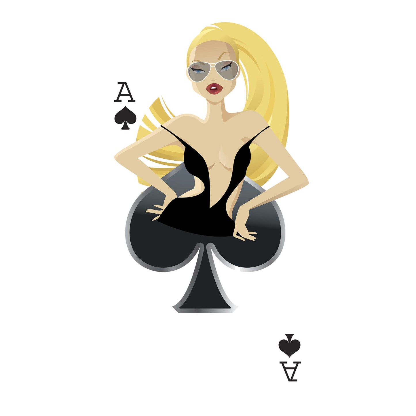 Spades Playing Card Casino Dream Girl Large Display Cardboard Cutout - mycardboardcutout