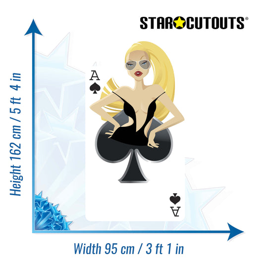 Spades Playing Card Casino Dream Girl Large Display Cardboard Cutout - mycardboardcutout