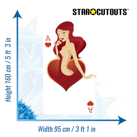Hearts Playing Card Casino Dream Girl Large Display Cardboard Cutout - mycardboardcutout