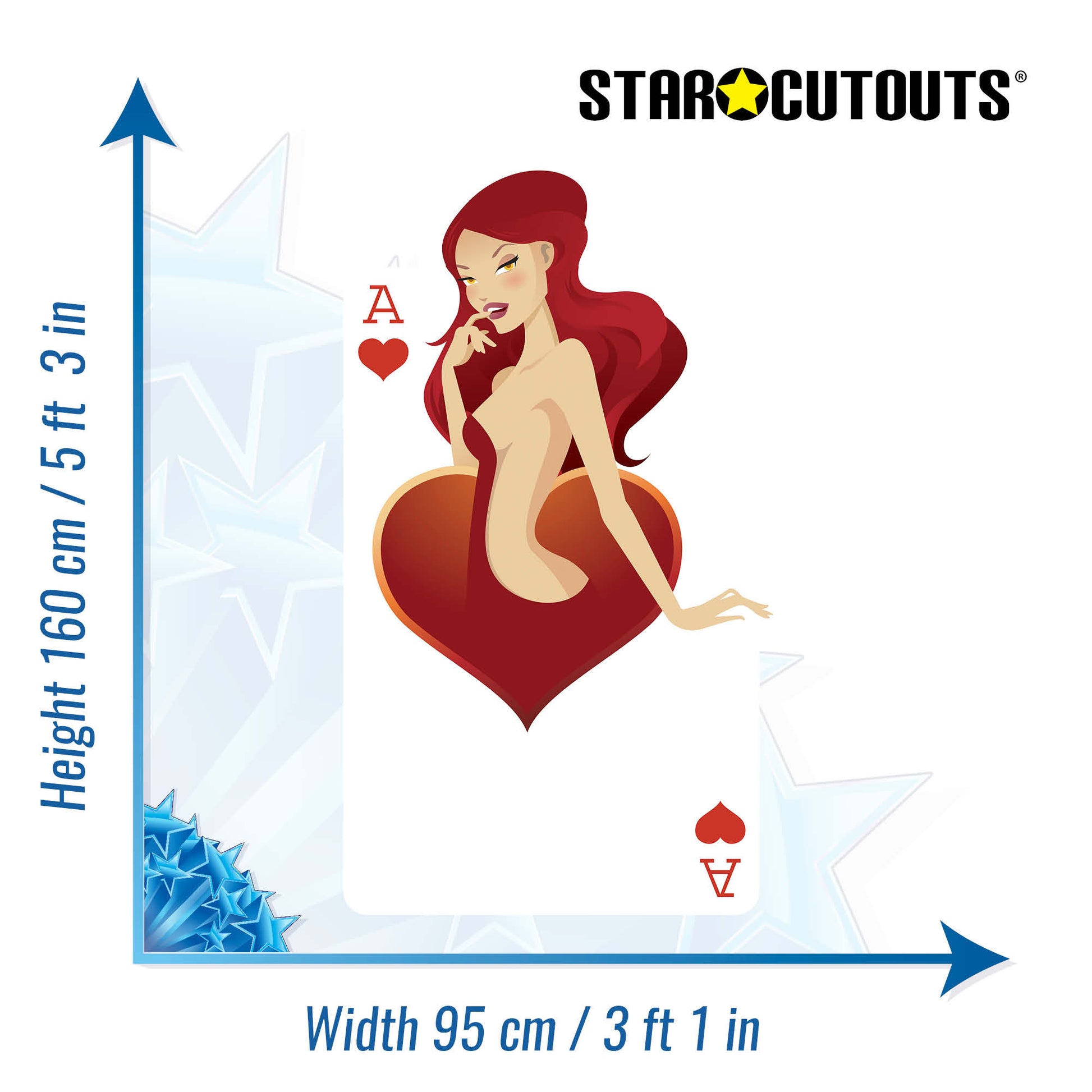 Dream Girl Ace of Hearts Playing Card Cardboard Cutout