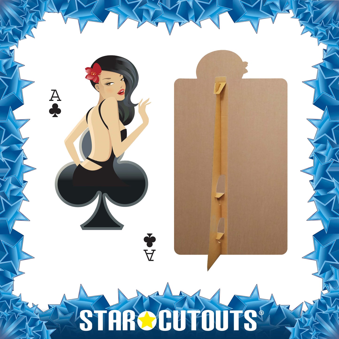 Clubs Playing Card Casino Dream Girl Large Display Cardboard Cutout - mycardboardcutout