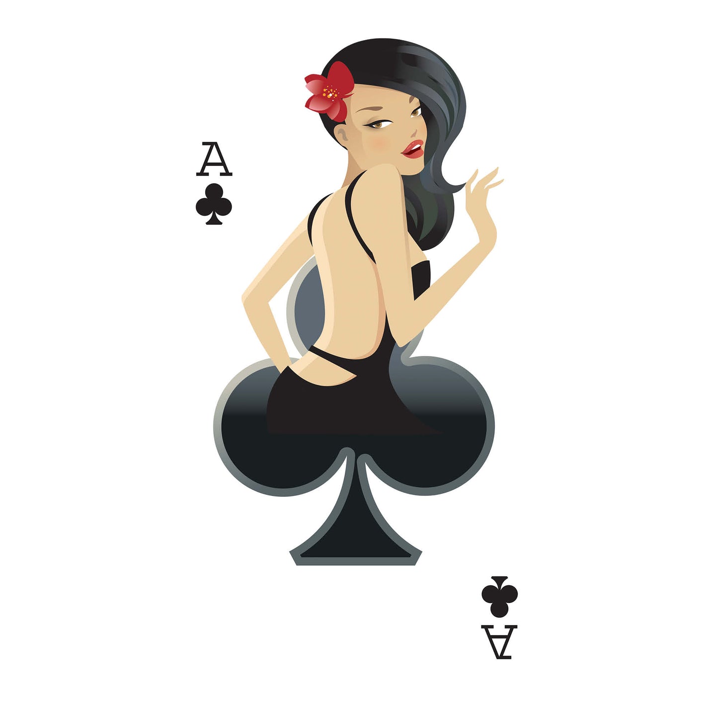 Clubs Playing Card Casino Dream Girl Large Display Cardboard Cutout - mycardboardcutout