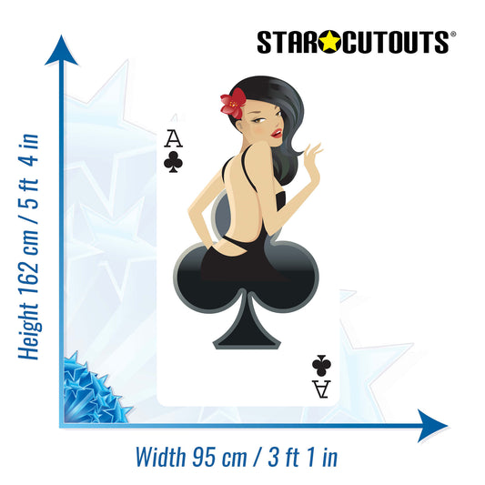 Clubs Playing Card Casino Dream Girl Large Display Cardboard Cutout - mycardboardcutout