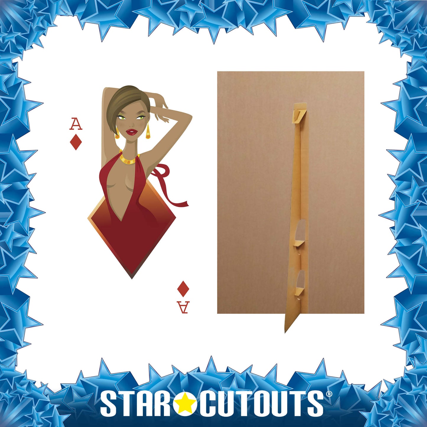 Diamonds Playing Card Casino Dream Girl Large Display Cardboard Cutout - mycardboardcutout