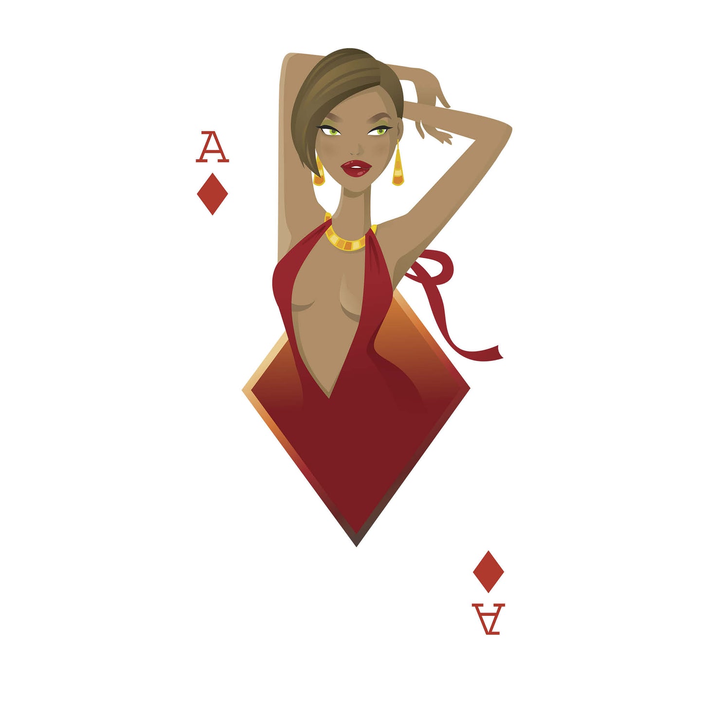 Diamonds Playing Card Casino Dream Girl Large Display Cardboard Cutout - mycardboardcutout