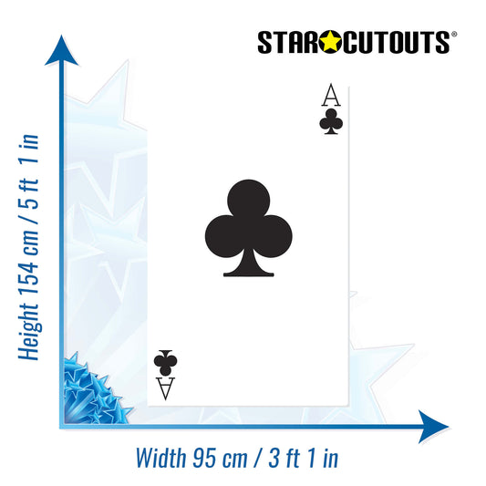 Casino Ace of Clubs Playing Card Casino Large Display Cardboard Cutout - mycardboardcutout