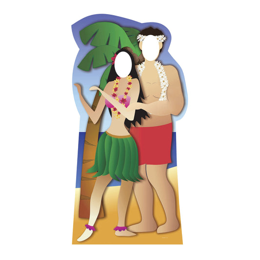 Hawaiian Couple Stand-In Cardboard Cutout