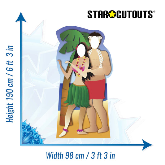 Hawaiian Couple Stand-In Cardboard Cutout - mycardboardcutout