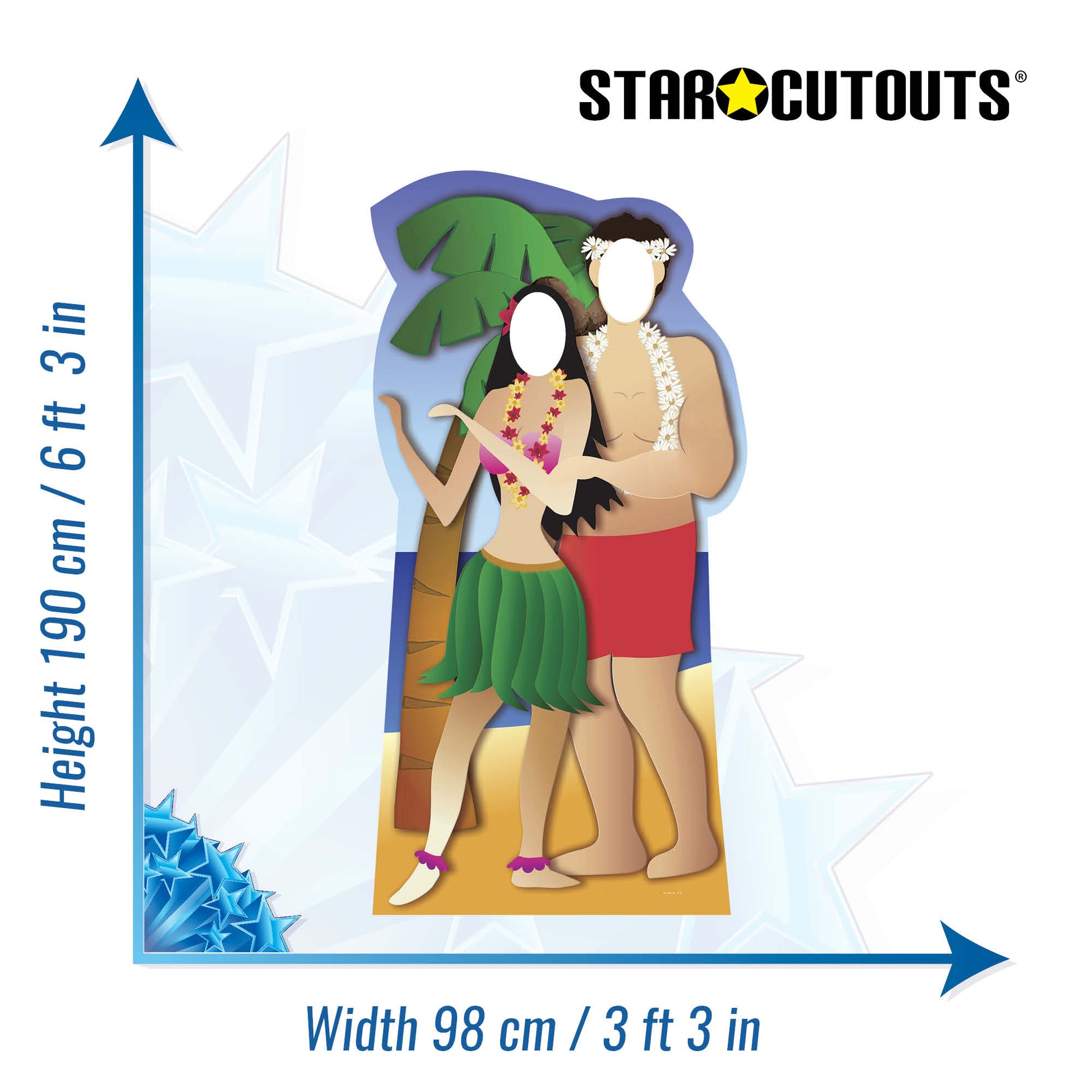 Hawaiian Couple Stand-In Cardboard Cutout