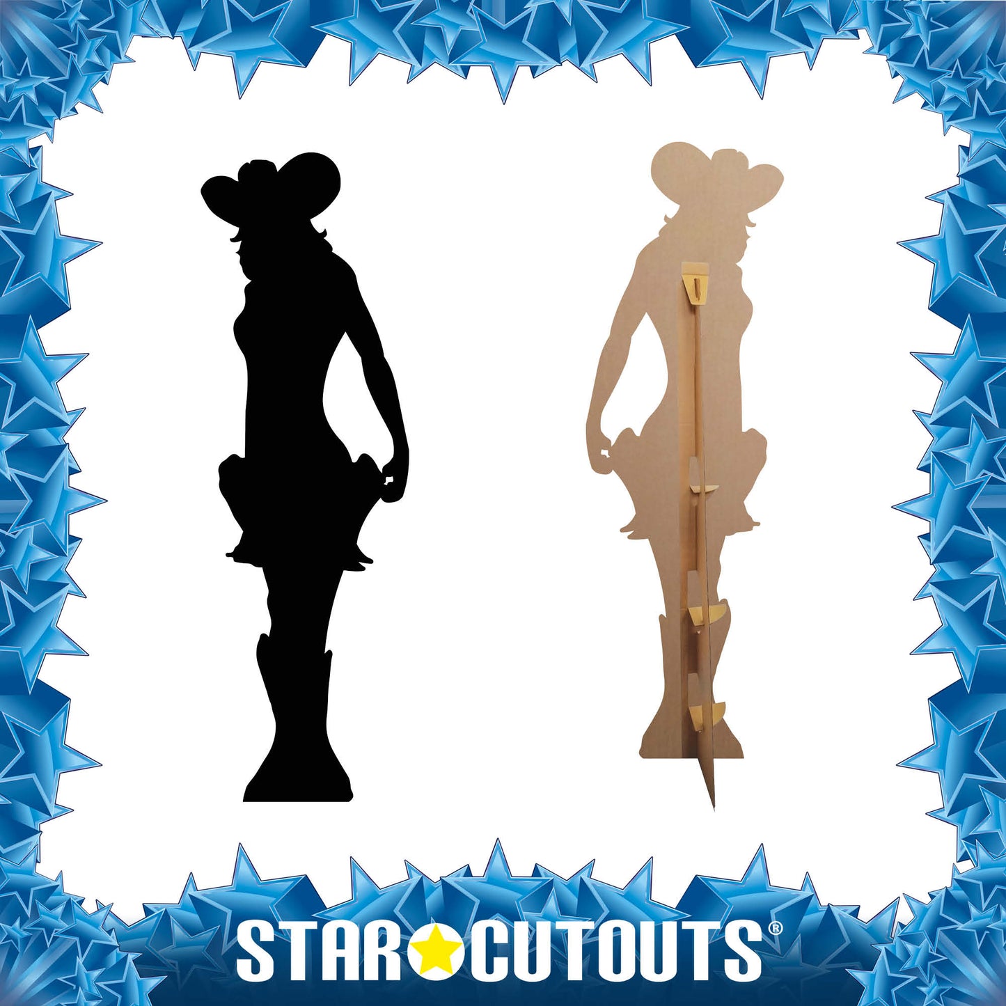 Cowgirl Black Silhouette Cutout - mycardboardcutout