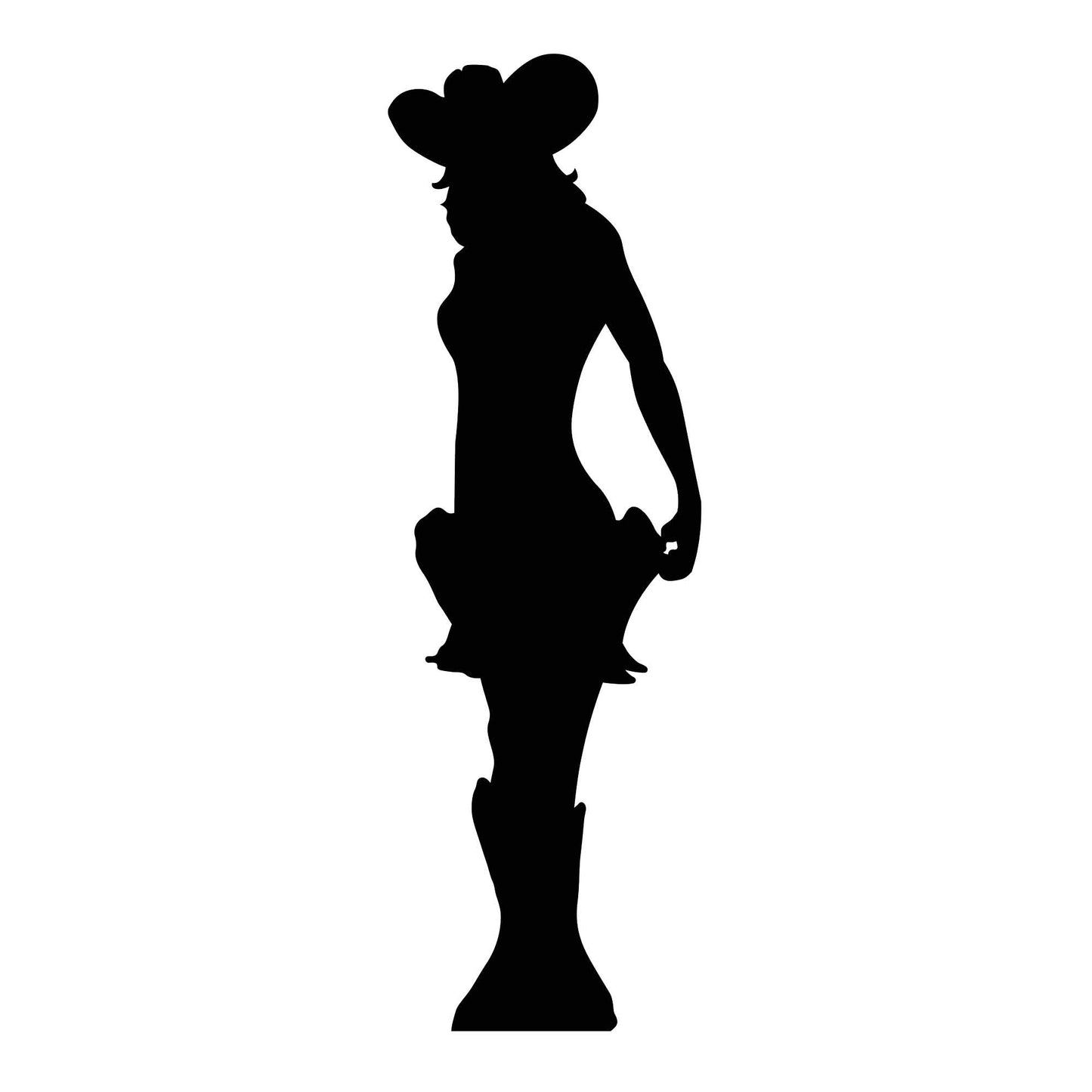 Cowgirl Black Silhouette Cutout - mycardboardcutout