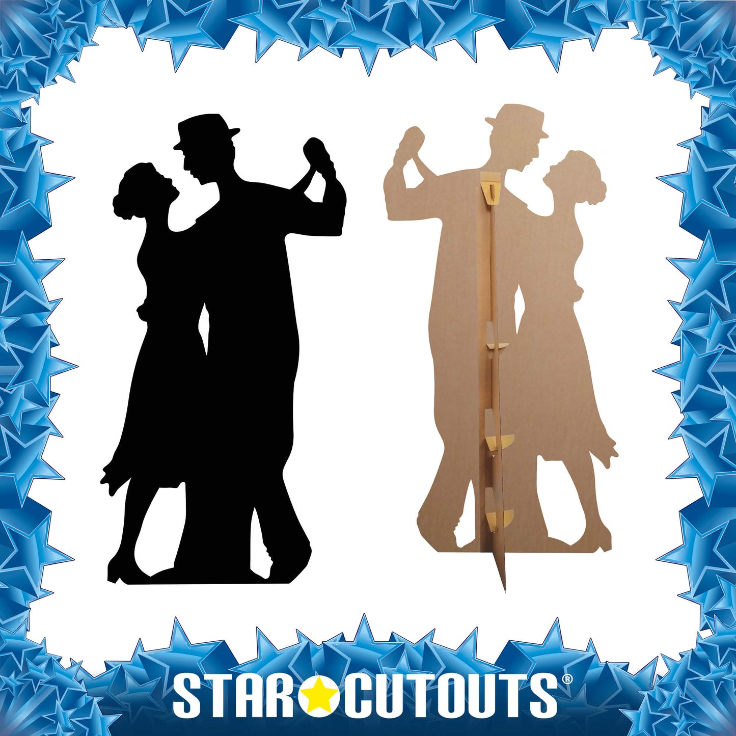 Dancing Couple Black Silhouette Cutout - mycardboardcutout