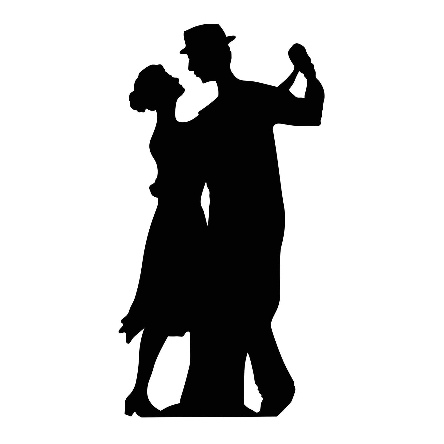 Dancing Couple Black Silhouette Cutout - mycardboardcutout