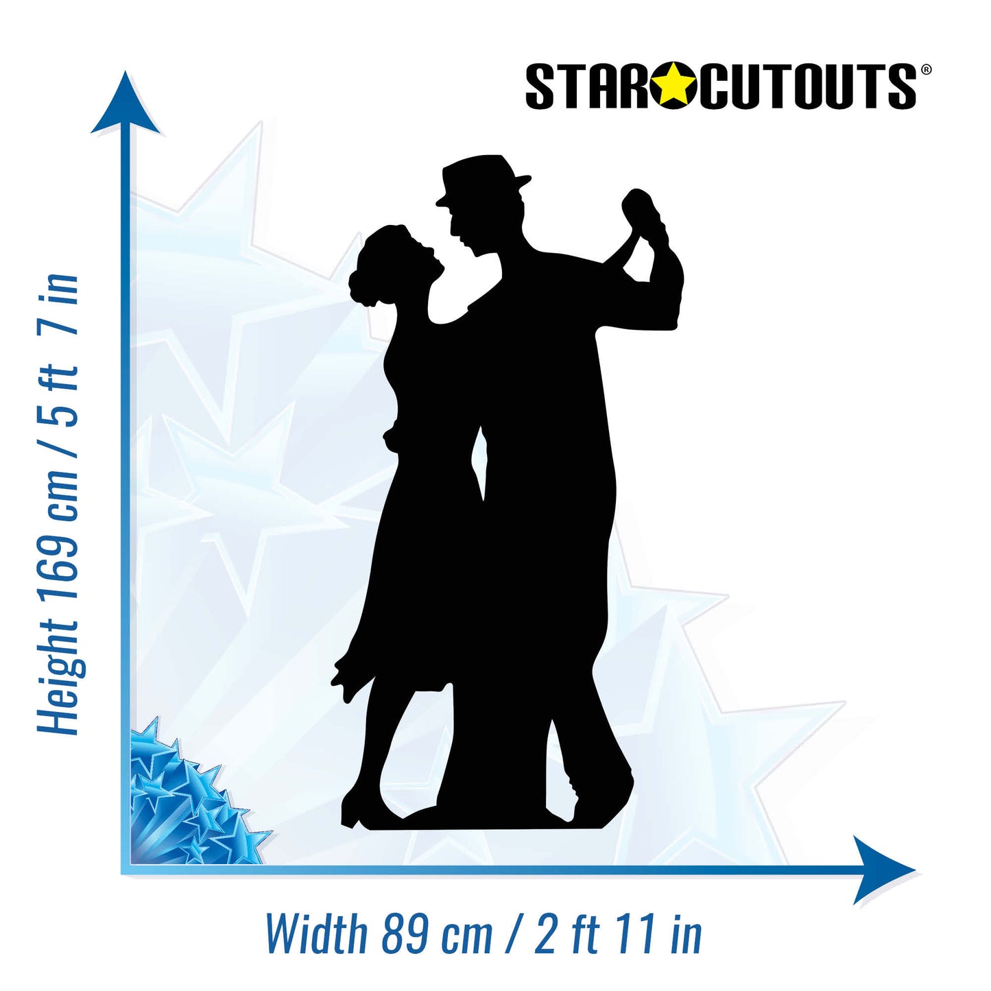 Dancing Couple Black Silhouette Cutout - mycardboardcutout