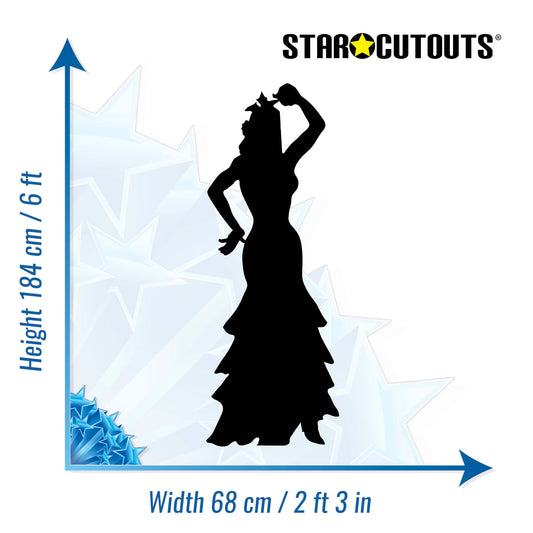 Flamenco Dancer Black Silhouette Cutout - mycardboardcutout