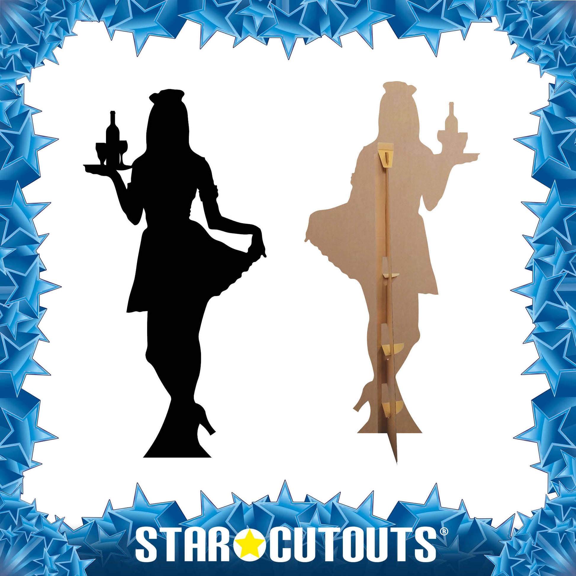Waitress Black Silhouette Cutout - mycardboardcutout