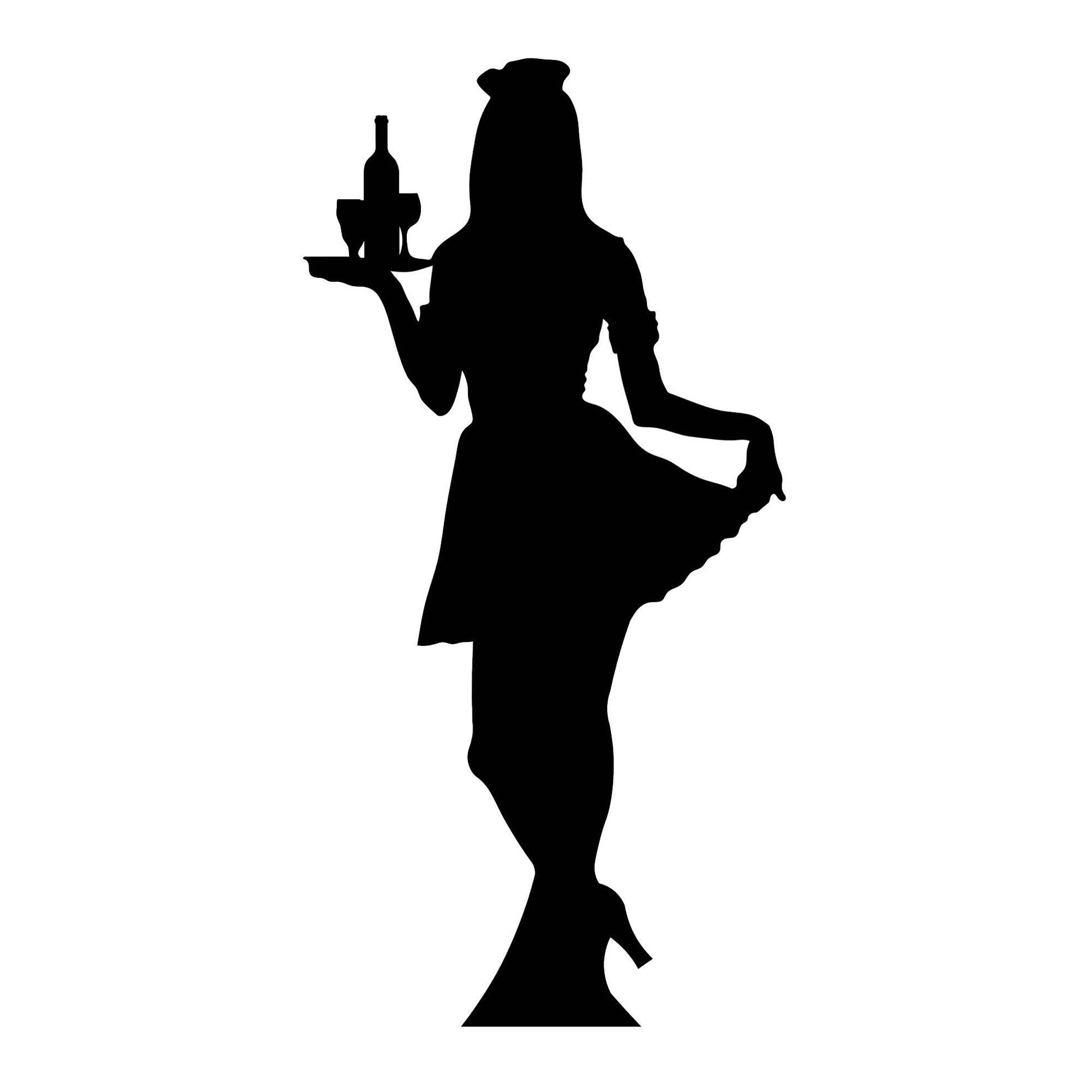 Waitress Black Silhouette Cutout - mycardboardcutout