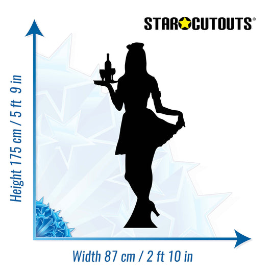 Waitress Black Silhouette Cutout - mycardboardcutout