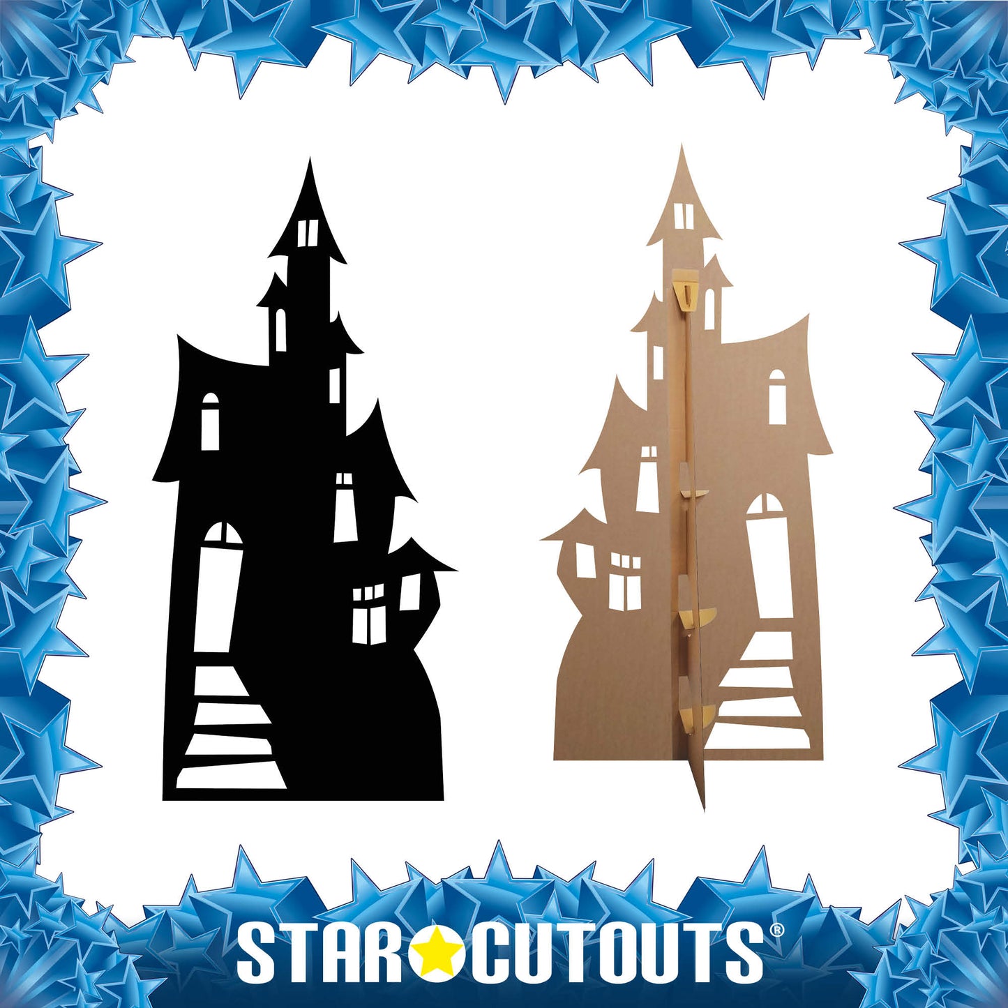 Haunted House Large Black Silhouette Cutout - mycardboardcutout