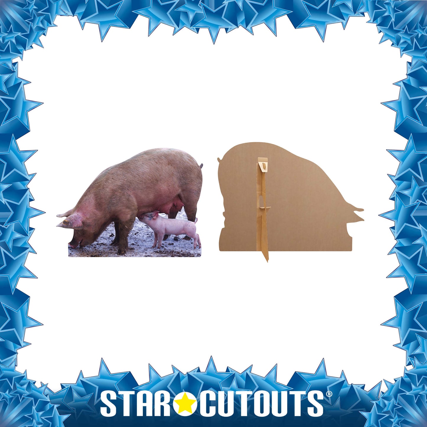 Pig and Piglet British Countryside and Farm Theme Animal Cardboard Cutout