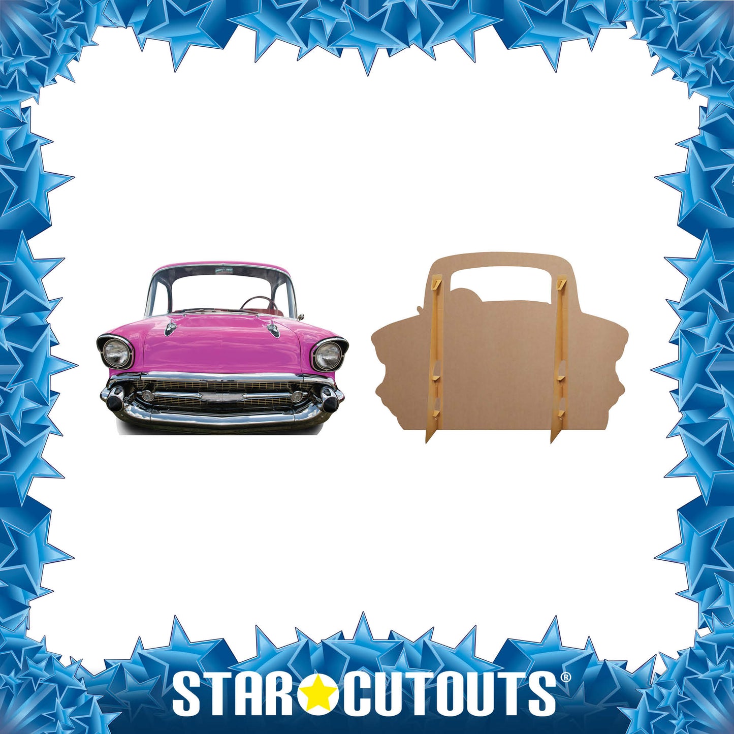 Pink Car SMALL Stand-In Cardboard Cutout - mycardboardcutout