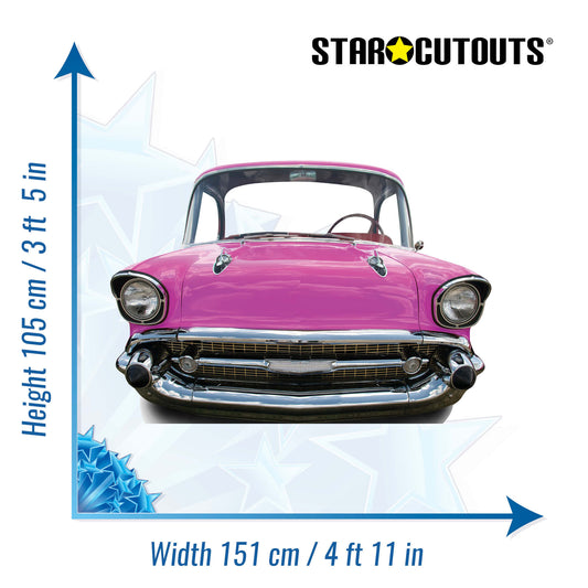 Pink Car SMALL Stand-In Cardboard Cutout - mycardboardcutout