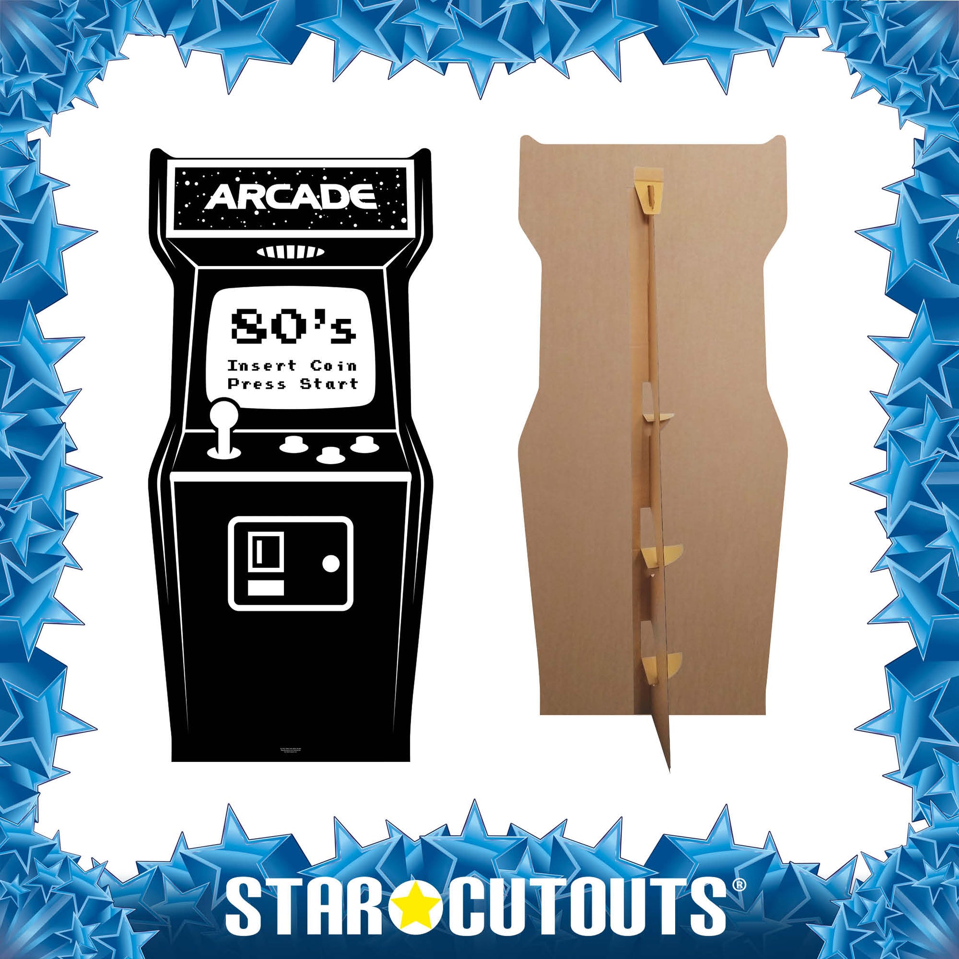Golden Age Black and White Video Arcade Cardboard Cutout - mycardboardcutout