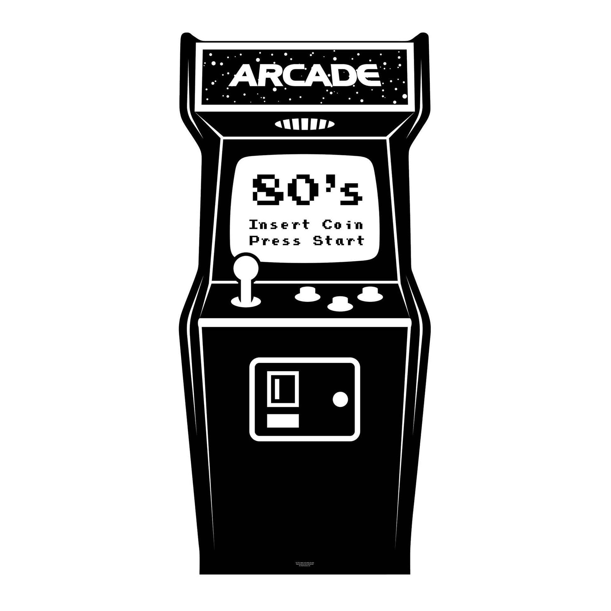 Golden Age Black and White Video Arcade Cardboard Cutout - mycardboardcutout