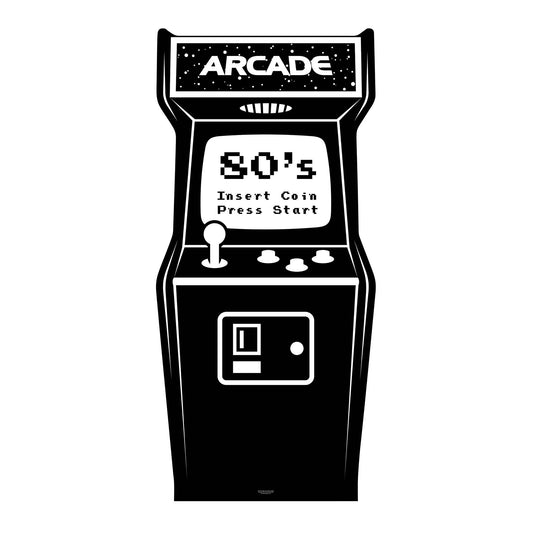 Golden Age Black and White Video Arcade Cardboard Cutout - mycardboardcutout