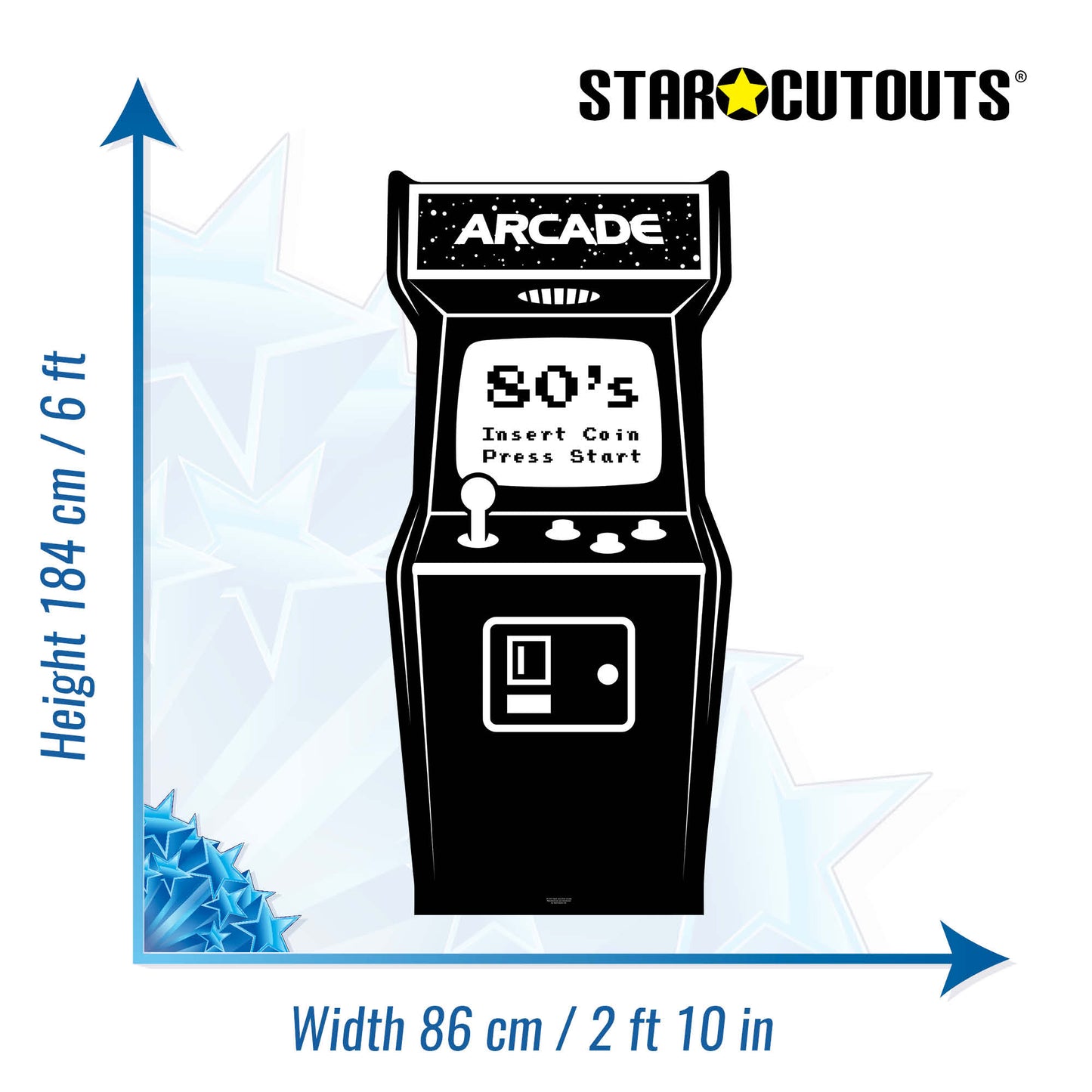 Golden Age Black and White Video Arcade Cardboard Cutout - mycardboardcutout