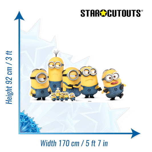 Minions Group Pose Mischievous Despicable Me and Minions Cardboard Cutout - mycardboardcutout