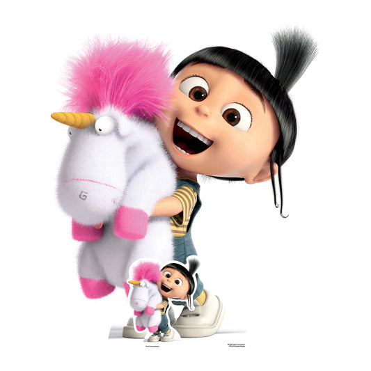 Fluffy Unicorn with Agnes Despicable Me and Minions Cardboard Cutout - mycardboardcutout