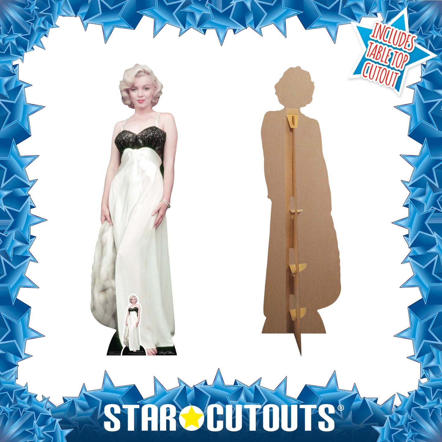 Marilyn Monroe  White Gown and Fur Cardboard Cutout Lifesize