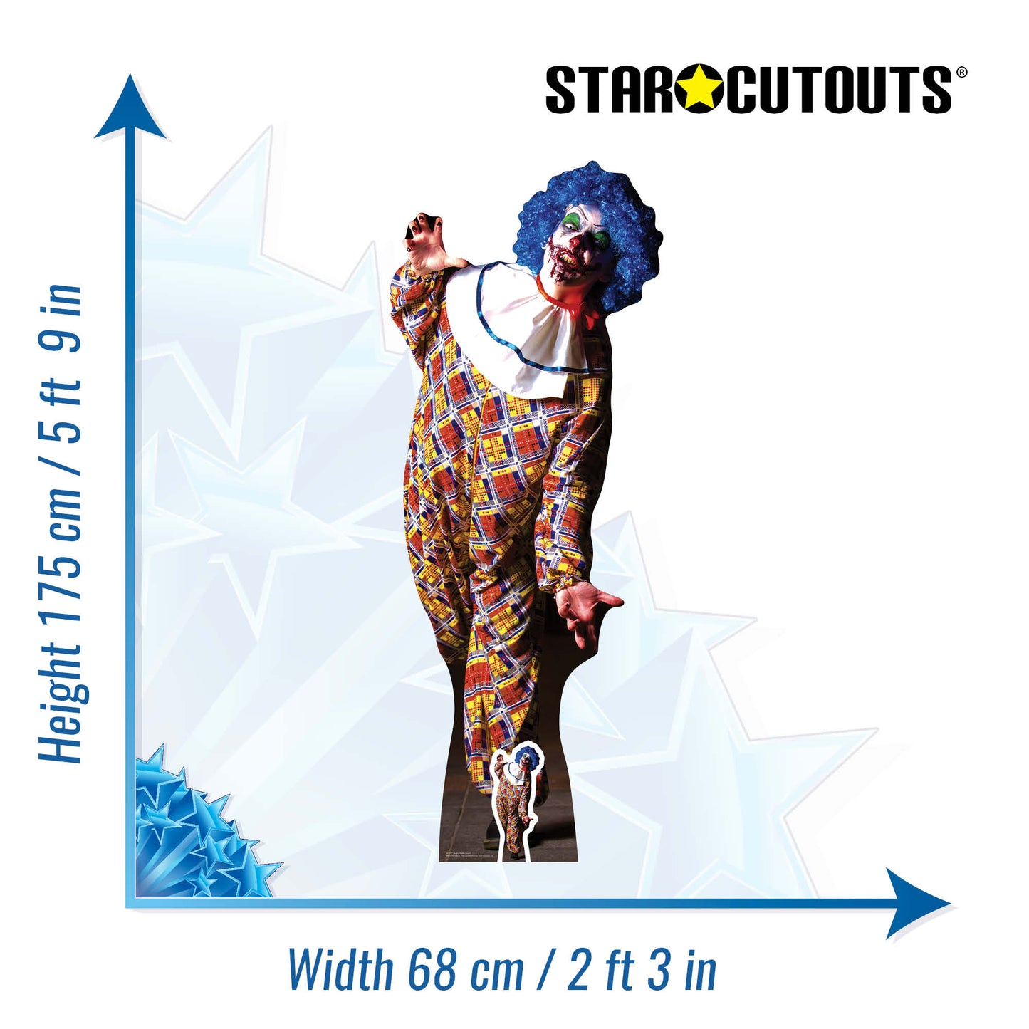 Scary Male Clown Cardboard Cutout Lifesize - mycardboardcutout