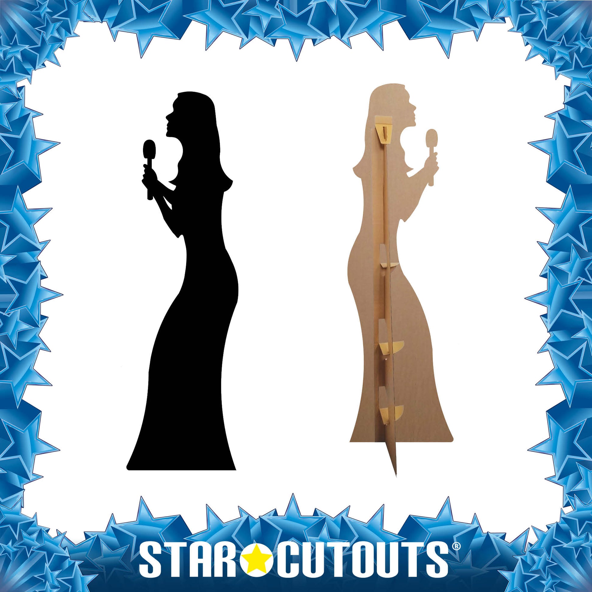 Female Singer Black Silhouette Cutout - mycardboardcutout