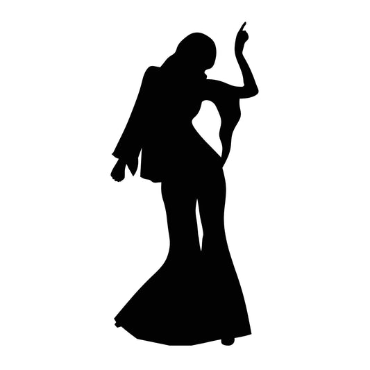 Disco Dancer Female Black Silhouette Cutout - mycardboardcutout