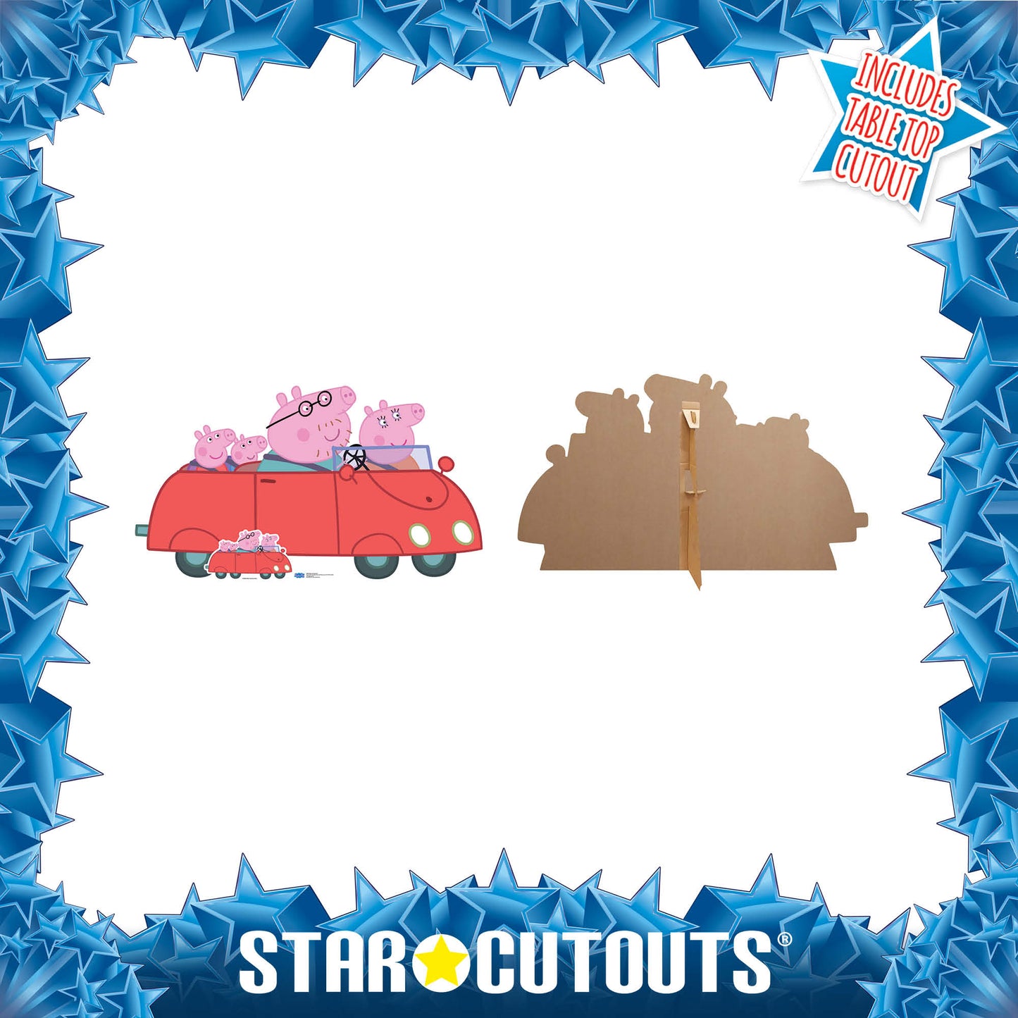 Peppa Pig Family Car Peppa Pig Cardboard Cutout - mycardboardcutout