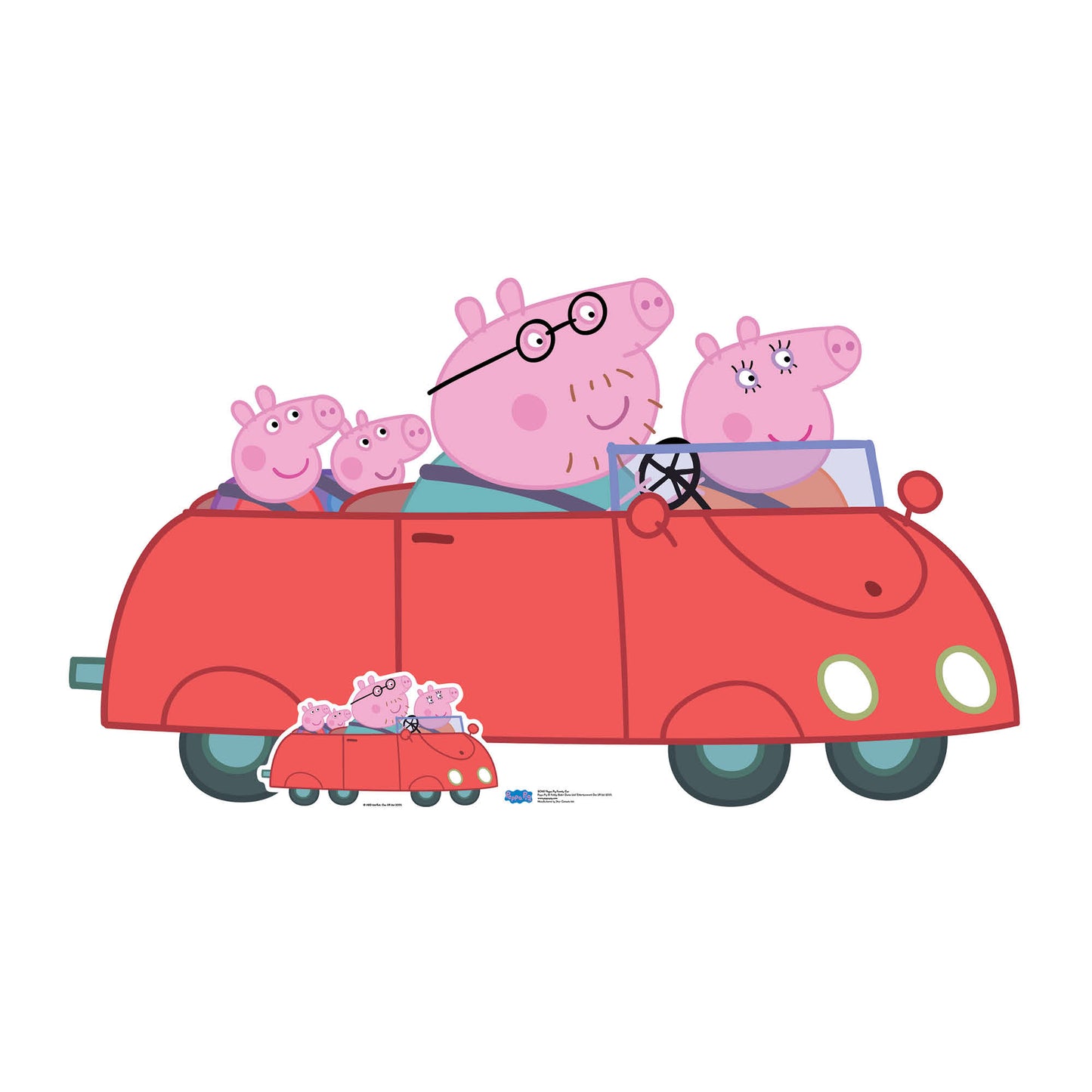 Peppa Pig Family Car Peppa Pig Cardboard Cutout - mycardboardcutout