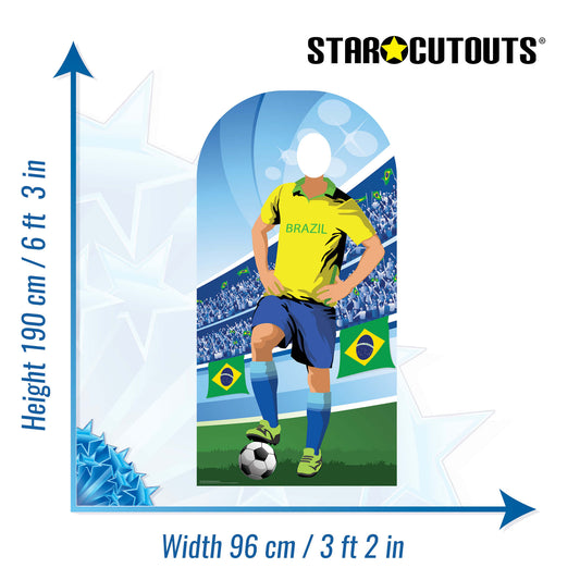 Brazil World Tournament Football Stand-IN Cardboard Cutout - mycardboardcutout