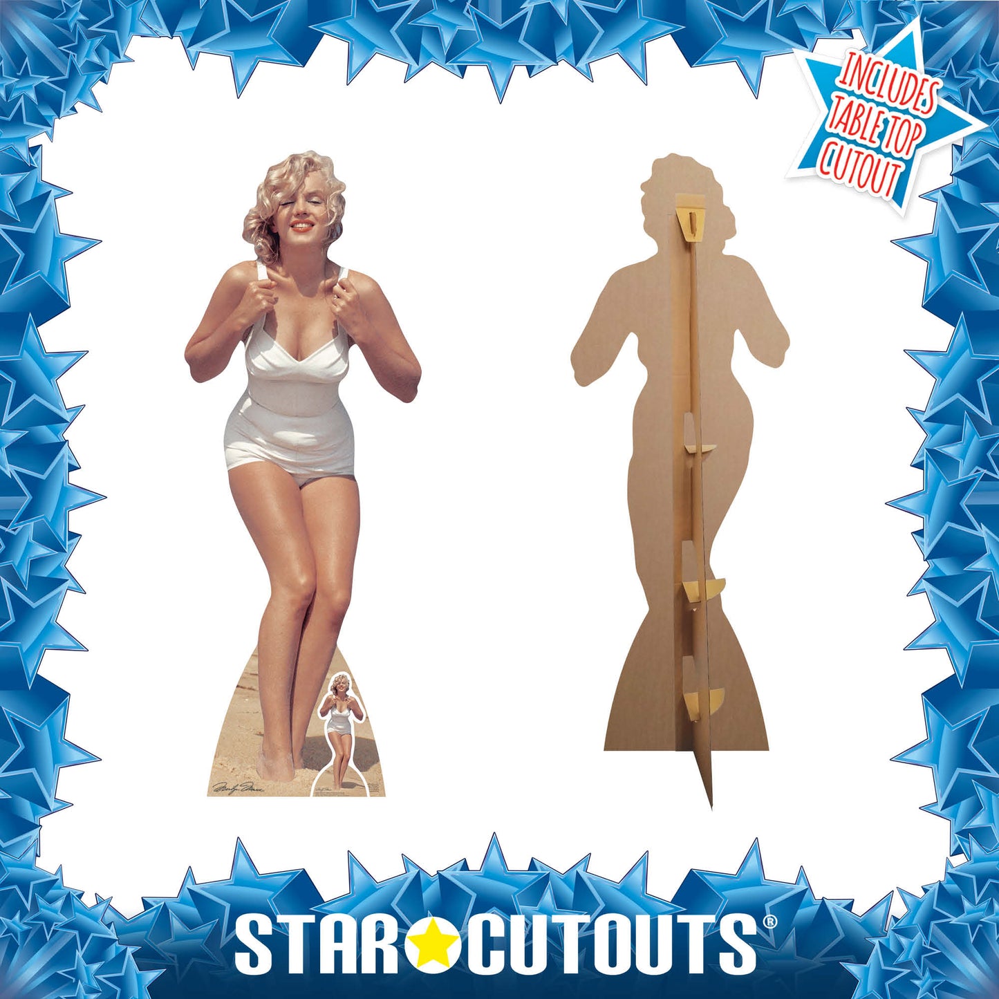 Marilyn Monroe White Swim Suit Cardboard Cutout Lifesize - mycardboardcutout